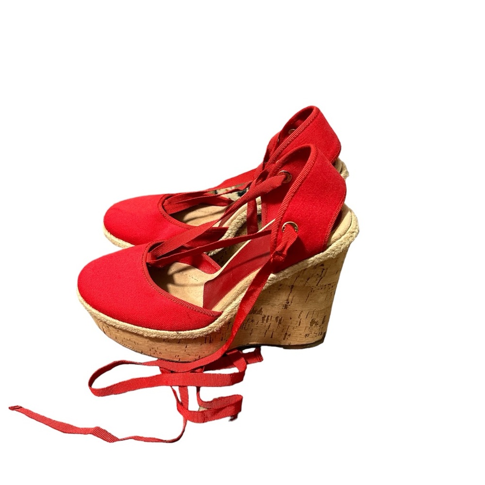 Dolce & Gabbana Red Espadrille Wedges - Picture 6 of 7